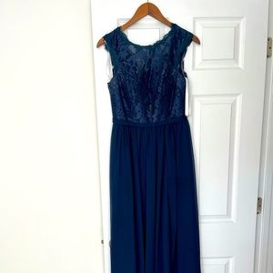 Navy azazie bridesmaid dress